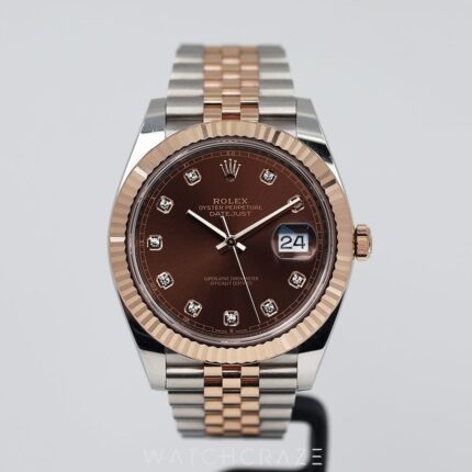 ROLEX DATEJUST CHOCOLATE DIAL 41MM 126331 DIAMOND MARKERS