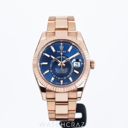 ROLEX SKY-DWELLER 18K ROSE GOLD BLUE DIAL 42MM 336935