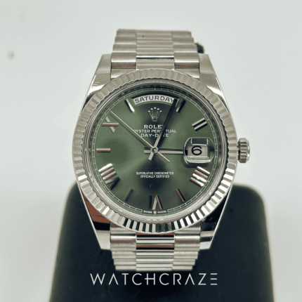 ROLEX DAY-DATE 40 WHITE GOLD OLIVE GREEN DIAL 228239