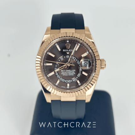ROLEX SKY-DWELLER ROSE GOLD CHOCOLATE DIAL 326235